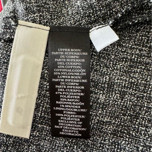 Ann Taylor lace & tweed peplum top in black gray & white Size 8 EUC - Picture 9 of 10